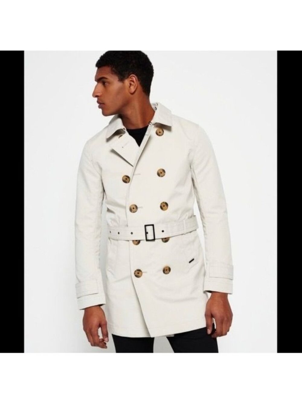 Superdry + IDRIS Elba Director Beige Trench Coat Size 2XL